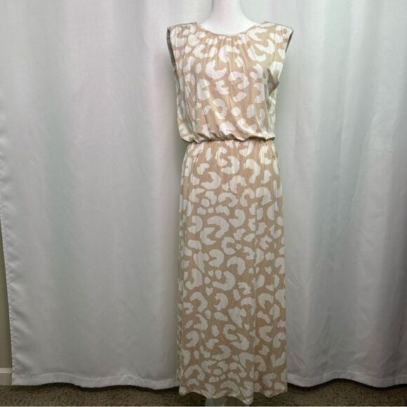 NWT LuLaRoe Serenity Maxi Dress Women’s Size Small Animal Print Cream Beige S/L - Picture 6 of 12